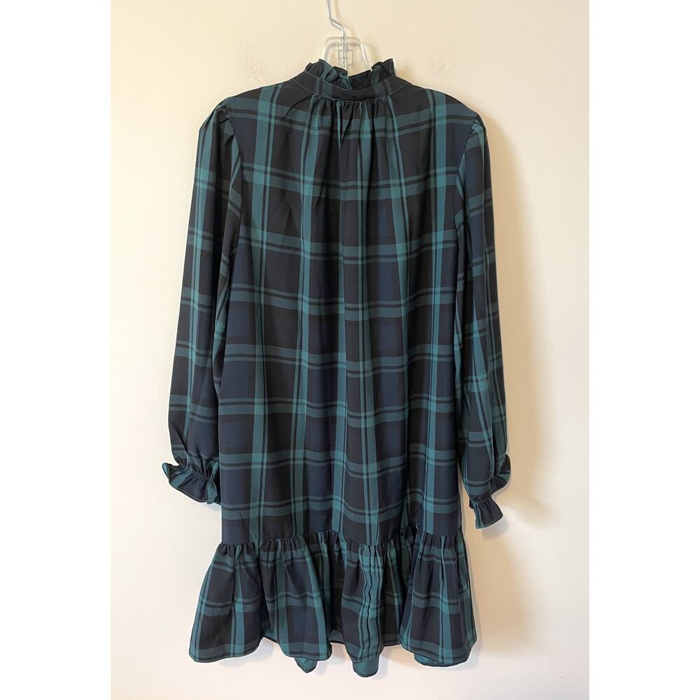 J. Crew Plaid Mini Dress in Green and Black - Picture 3 of 10